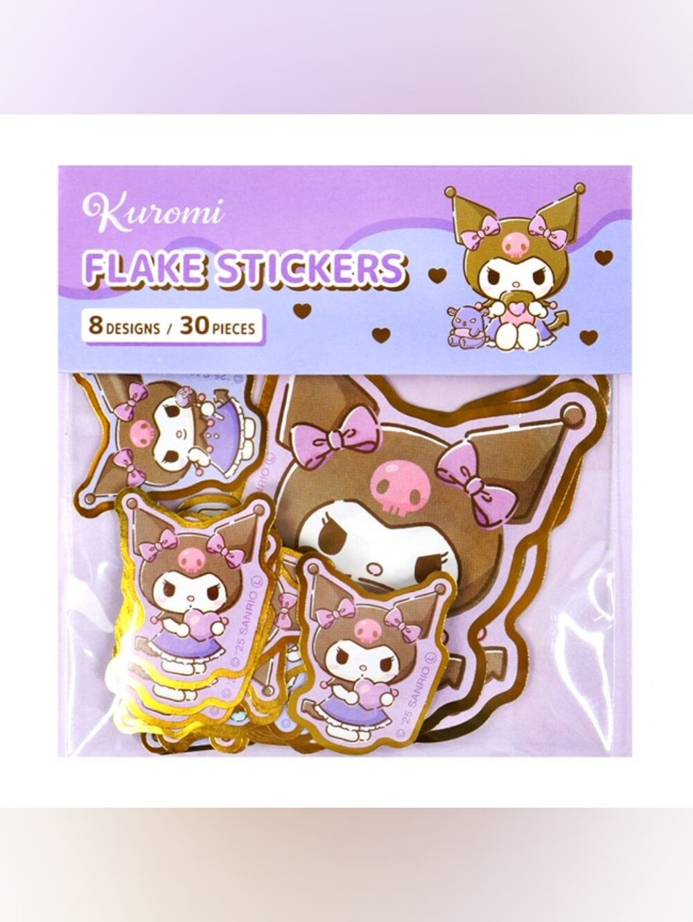 Sanrio Kuromi Flake Stickers 30pc Japanese Kawaii